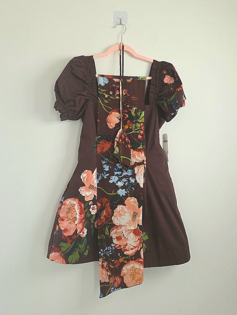 NWT Anthropologie Maeve Puff-Sleeve Square-Neck Floral Mini Dress - Picture 9 of 10